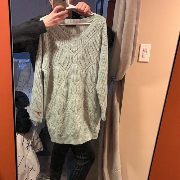 Women's Mint Green Sweater tunic - Picture 3 of 4
